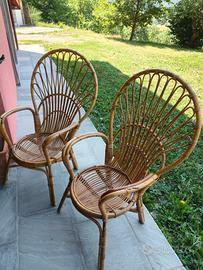 Coppia di Poltroncine Vintage in Rattan  '60/'70