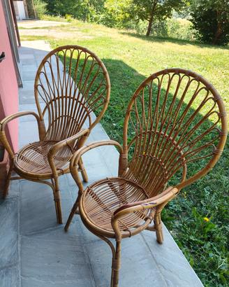 Coppia di Poltroncine Vintage in Rattan  '60/'70