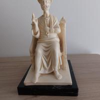 Statua San Pietro in trono 21cm A.Santini