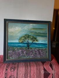 Quadro olio su tela con cornice