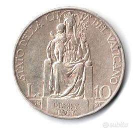 VATICANO 1930 - Pio XI - 10 lire argento #WEU