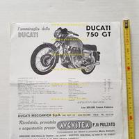 Ducati 750 GT 1971 depliant originale moto ITALIAN