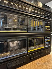 Impianto hi-fi con giradischi Philips vintage