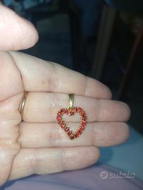 cuore con gemme oro 18kt 750