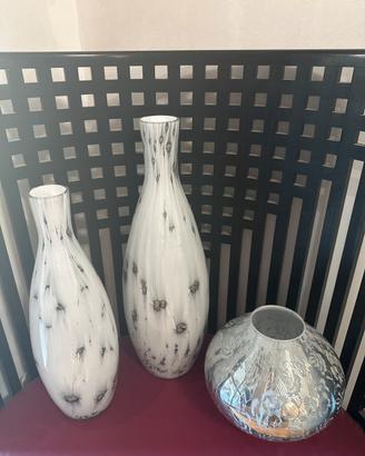 3 Vasi ornamentali in vetro