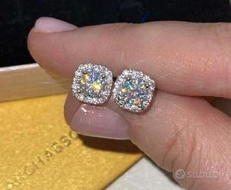 Orecchini con moissanite 2 CT totali - unisex