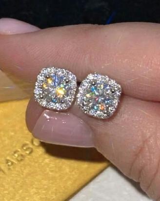 Orecchini con moissanite 2 CT totali - unisex