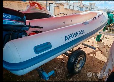gommone completo  3,60,motore 15 cv, carrello 