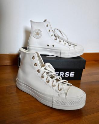 Converse All Star Bianche con Platform – Taglia 41
