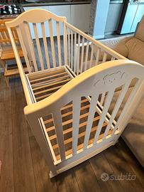 Lettino Foppapedretti Bianco con orsetti in legno