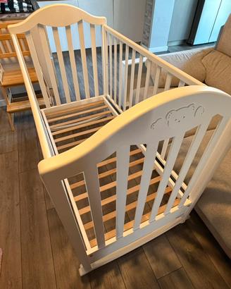 Lettino Foppapedretti Bianco con orsetti in legno