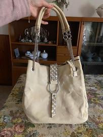 Borsa color panna con strass