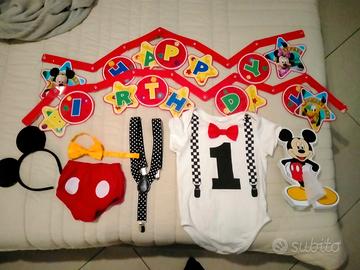  Kit per festa Mickey mouse 1°compleanno 