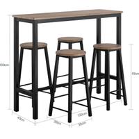 Set Tavolo da Bar Alto con 4 Sgabelli
