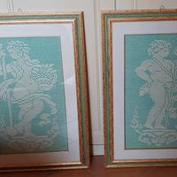 2 quadri  con lavorazione a filet