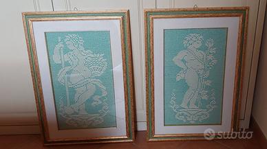 2 quadri  con lavorazione a filet