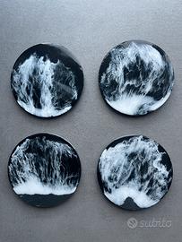 Sottobicchieri in pietra e resina lavorati a mano