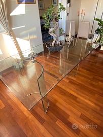 tavolo di cristallo da soggiorno