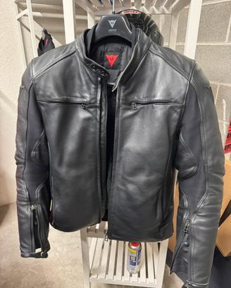 Giacca Pelle Nera Dainese Razon + Pro- Armor G1