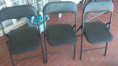 3 sedie pieghevoli