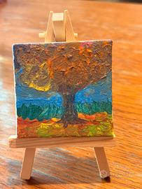 Mini quadro dipinto a mano con cavalletto