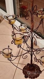 Candeliere etnico in ferro battuto