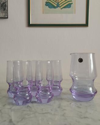 set bicchieri e caraffa Alessandrite anni 70