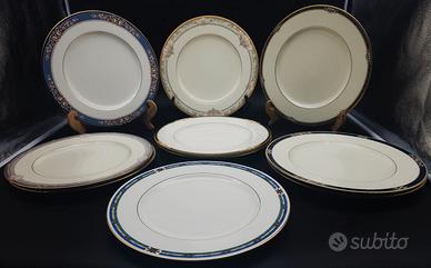 Set di 10 piatti piani in porcellana