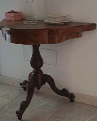 Consolle in legno pregiato apribile a tavolo tondo