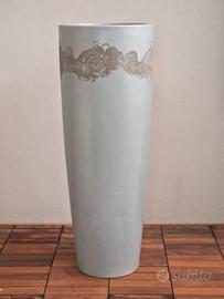 Vaso tronco conico in plastica rotostampata grigio