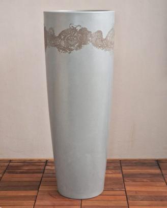 Vaso tronco conico in plastica rotostampata grigio