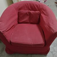 poltrona ikea Tullsta con copertura rossa