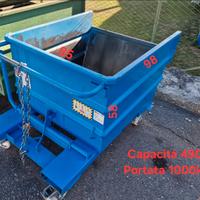 Cassa benna ribaltabile muletto 490lt e 750lt