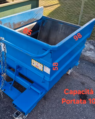 Cassa benna ribaltabile muletto 490lt e 750lt