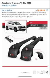 barre portatutto Alpine nere per KIA Sportage