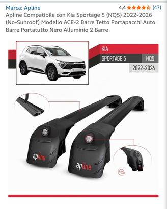 barre portatutto Alpine nere per KIA Sportage