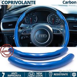 COPRIVOLANTE per AUDI Effetto FIBRA CARBONIO Blu