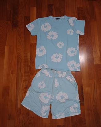 tuta corta denim tears