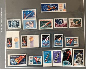 RUSSIA SPAZIO 18 RARI Francobolli NON dentellati