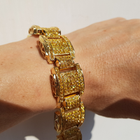 Bracciale laminato oro giallo moissanite gialla