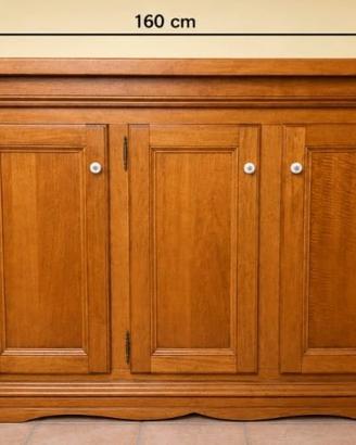 Credenza artigianale  in noce massello 160 cm .