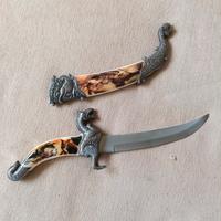 Pugnale fantasy con drago + fodero 34 cm