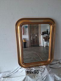specchio in legno vetro molato 69x90