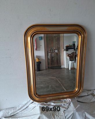 specchio in legno vetro molato 69x90