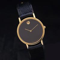 Zenith Movado lady 30 mm 18 kt gold  + box&papers