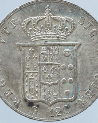 Piastra 120 Grana Ferdinando II Anno 1857 SPL+