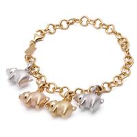 Bracciale Rosato in oro con charms pig