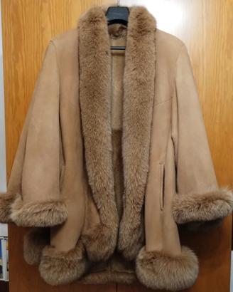 Giacca mantella in montone Shearling