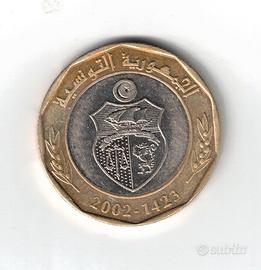 Moneta, Tunisia, 5 Dinars, Rep. Tunisina, 2002