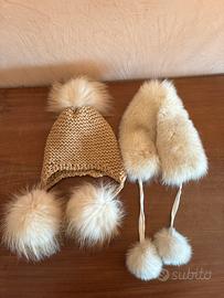 Set cappello e collo in volpe